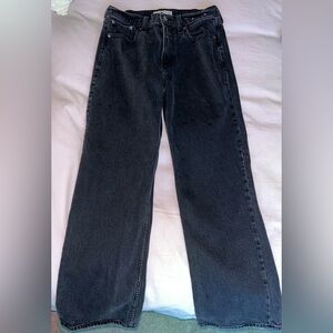 Abercrombie & Fitch Black Wide Leg Jeans